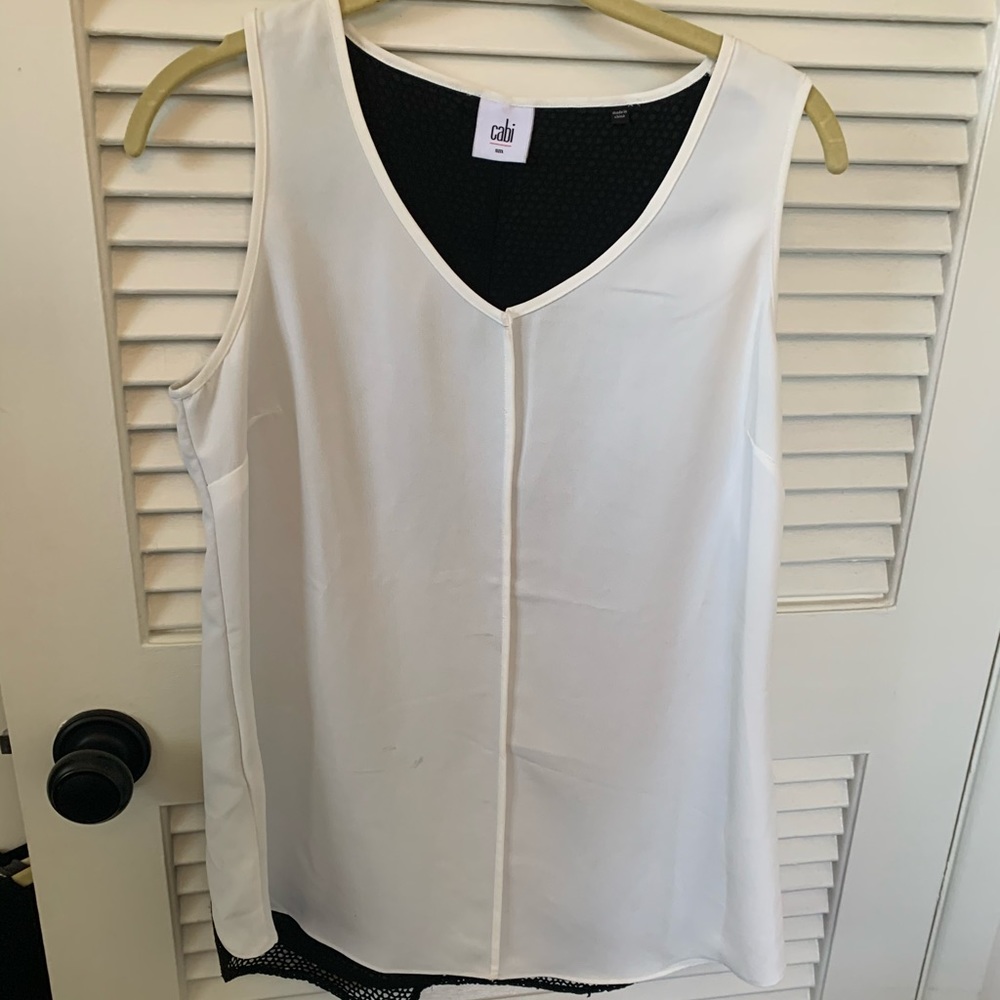 Cabi White and Black Tanktop